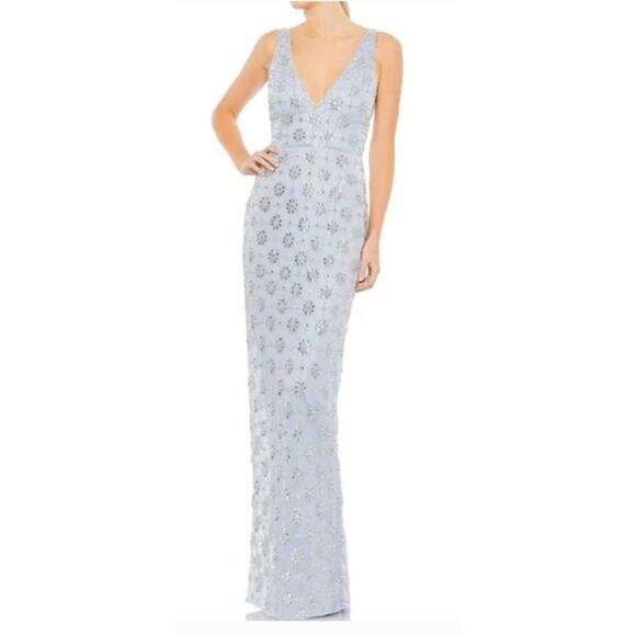 Mac Duggal A93744 Dress Embellished Mesh V Sleeveless Gown NWT 12 - Picture 1 of 11